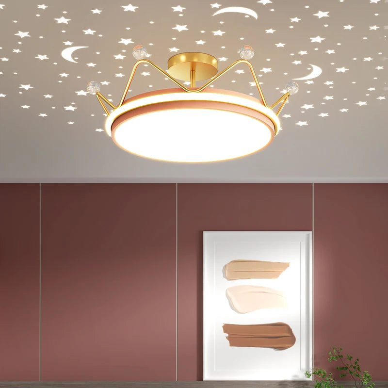 plafonnier led moderne couronne créative pour chambre d'enfant