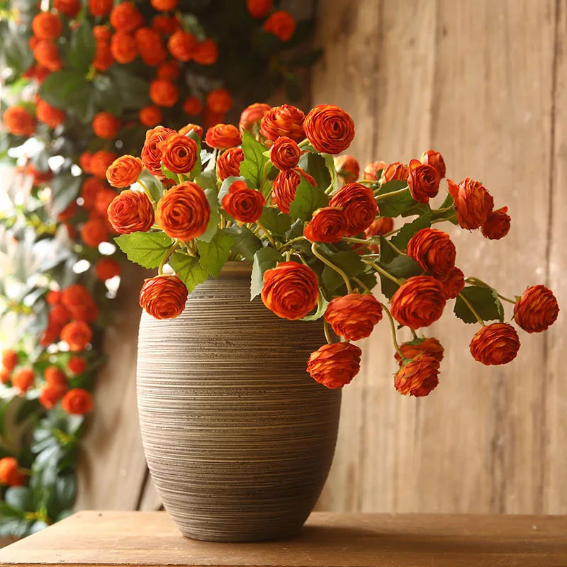 fleurs artificielles en soie roses et renoncules pour décoration de mariage