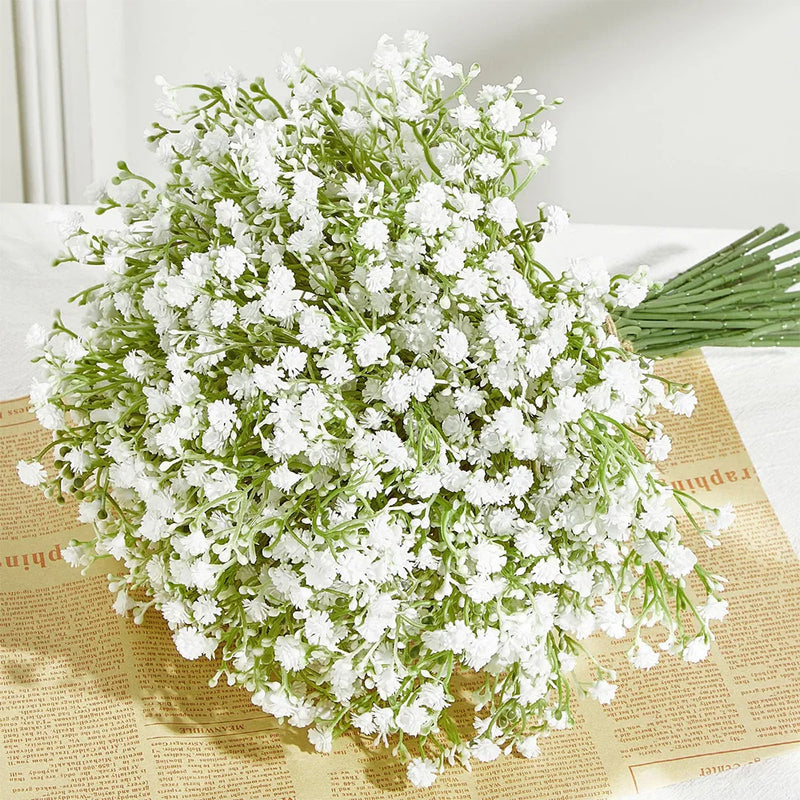 lot de 10 ou 15 fleurs artificielles gypsophile pour décoration mariage