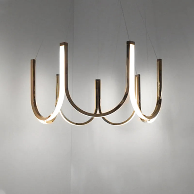suspension lumières led en forme de u nordique créatif postmoderne