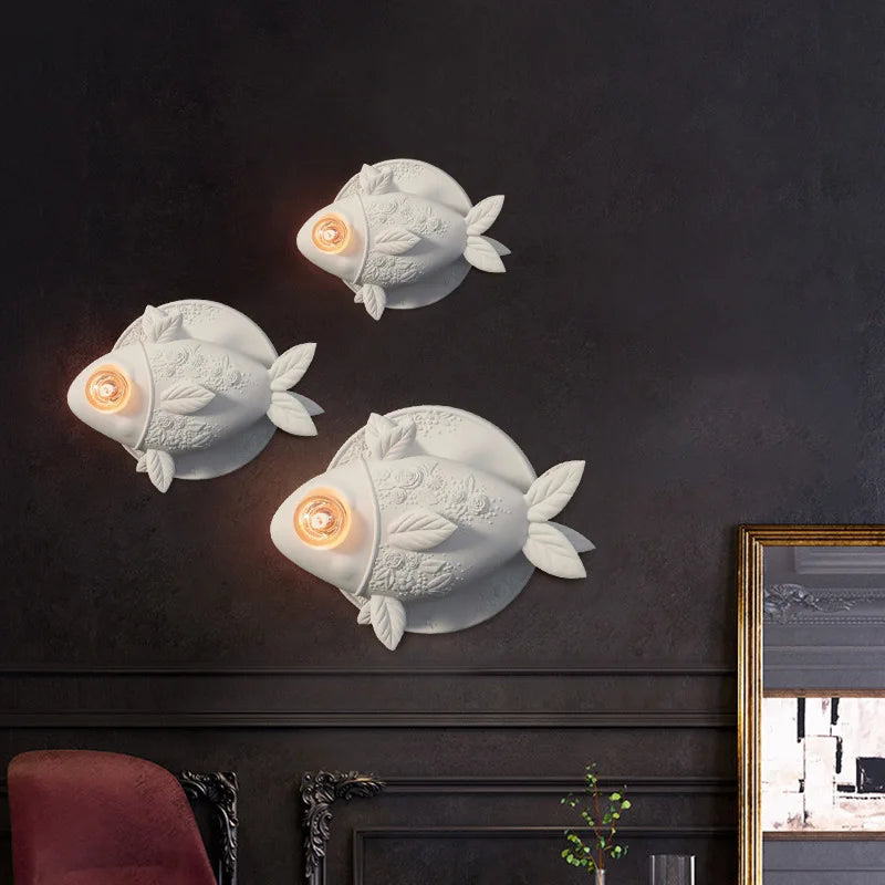 applique murale en forme de poisson pour éclairage intérieur