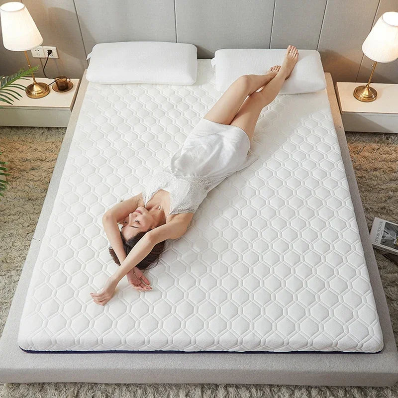 matelas tatami pliable épais en coton antidérapant pour lit simple ou double