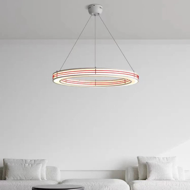 lustre art déco nouveau style avec anneau luminaires suspendus fil réglable