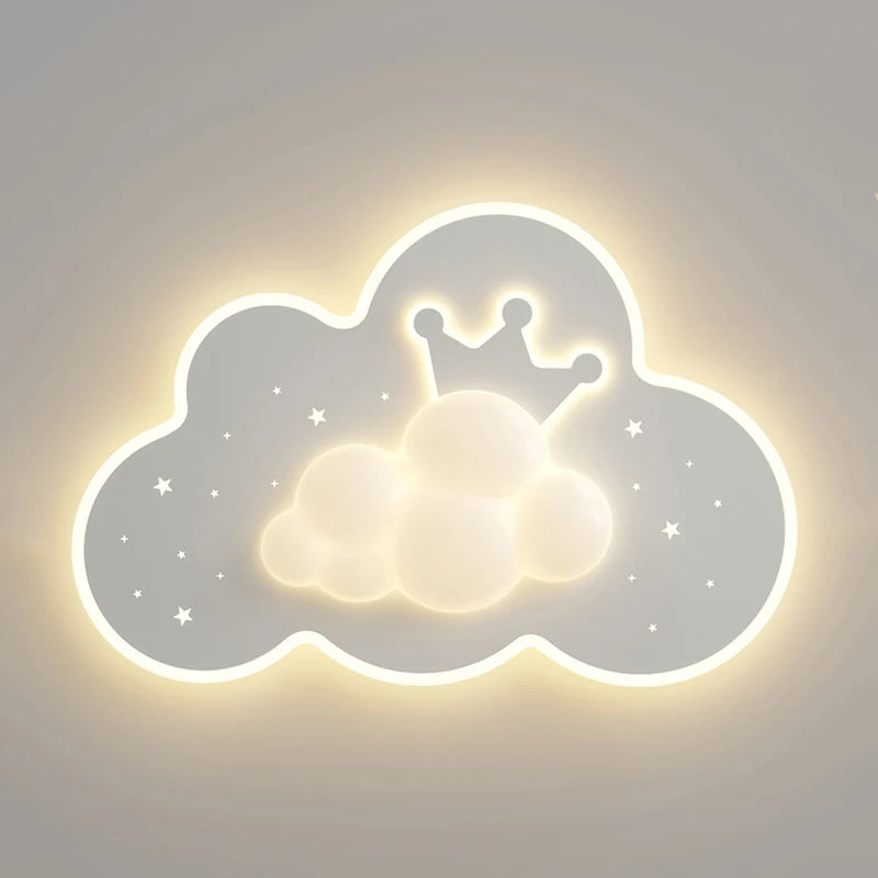 lustre créatif en forme de couronne et nuage pour enfants