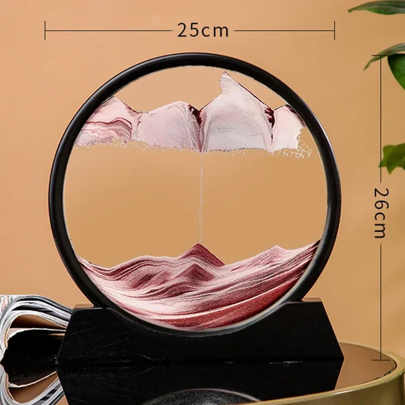 sablier en verre 3d paysage de sable en mouvement décoration artistique