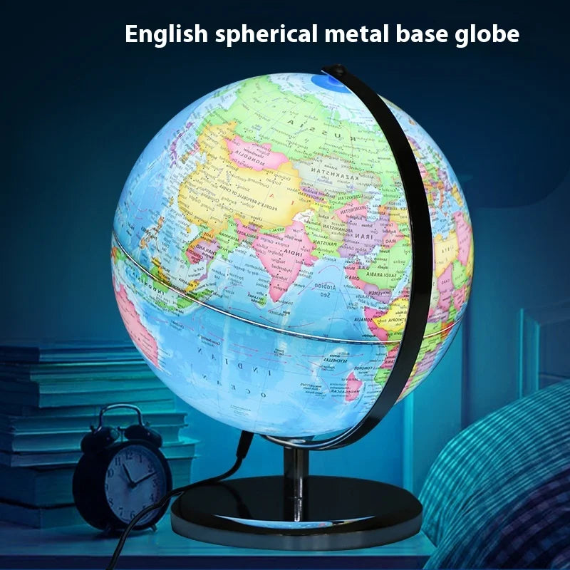 globe terrestre lumineux avec base rotative pour la rentrée scolaire