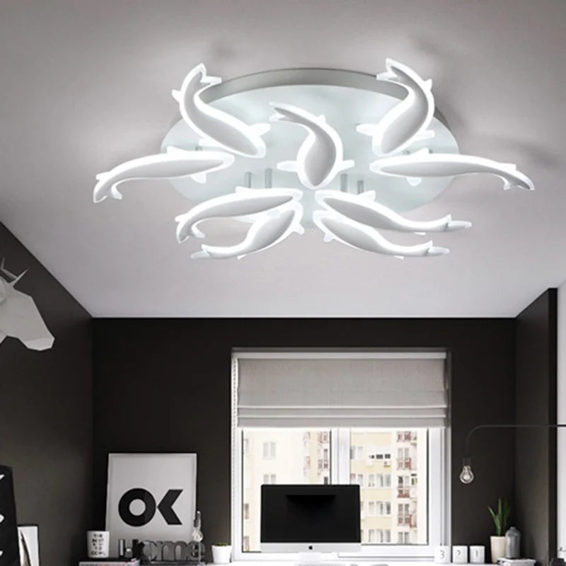 plafonnier led moderne en métal et acrylique pour intérieur