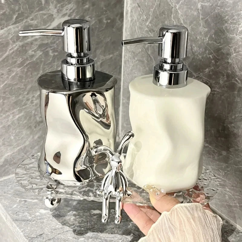 bouteille de lotion céramique distributeur pour gel douche et savon