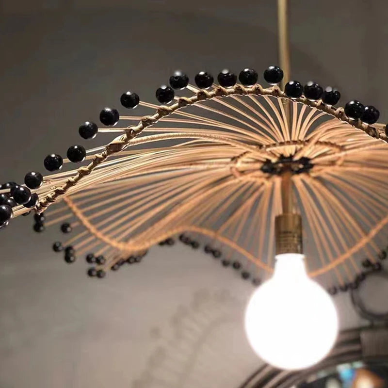 lustre art déco en corde de chanvre pour boutiques et restaurants