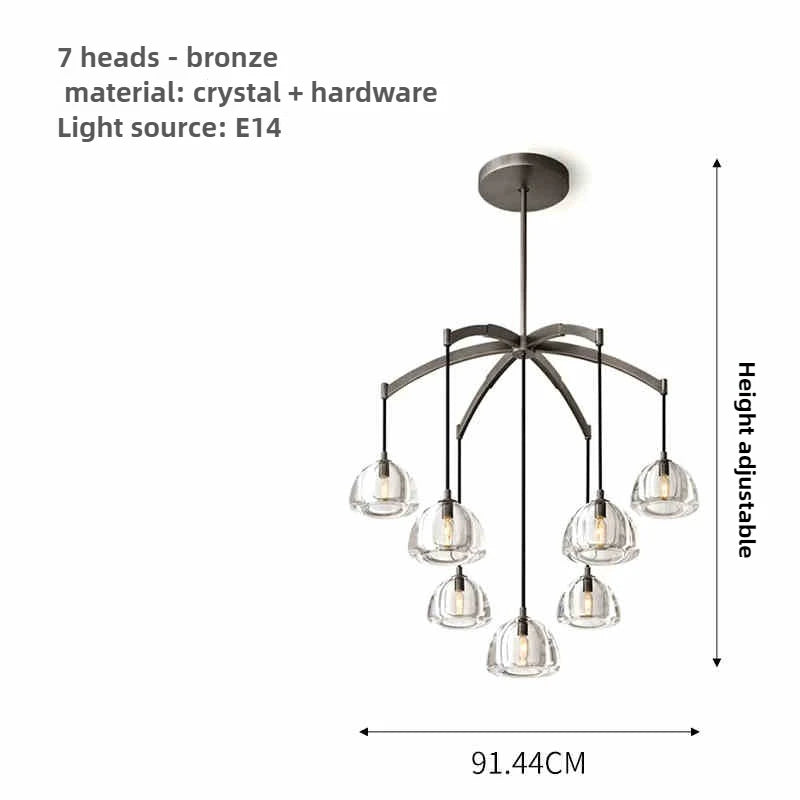 lustre moderne en cristal géométrique pour intérieur luxueux