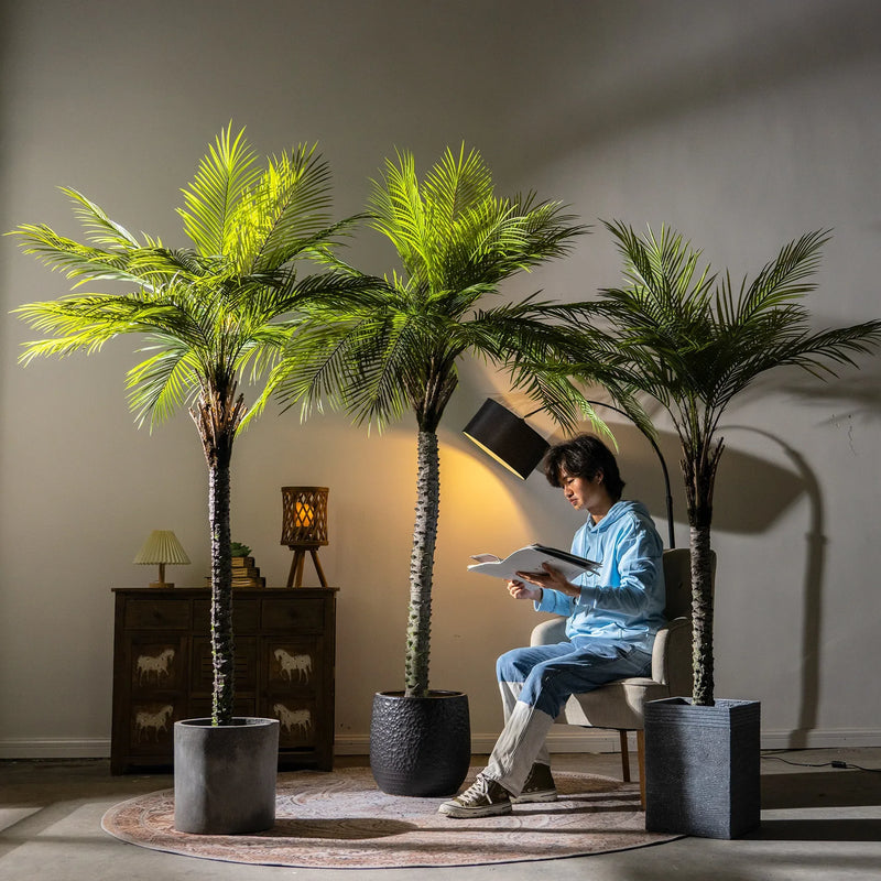 cocotier artificiel grande plante verte pour décoration intérieure