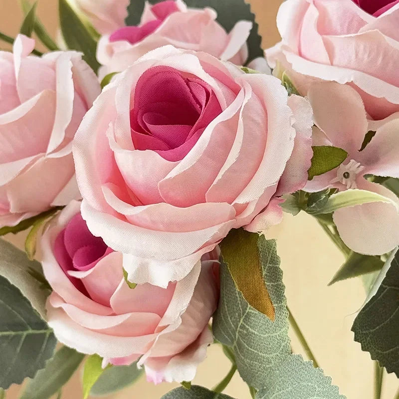 bouquet de roses artificielles en soie pour décoration intérieure