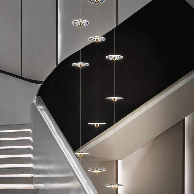 lustre moderne pour escalier design nordique simple et élégant