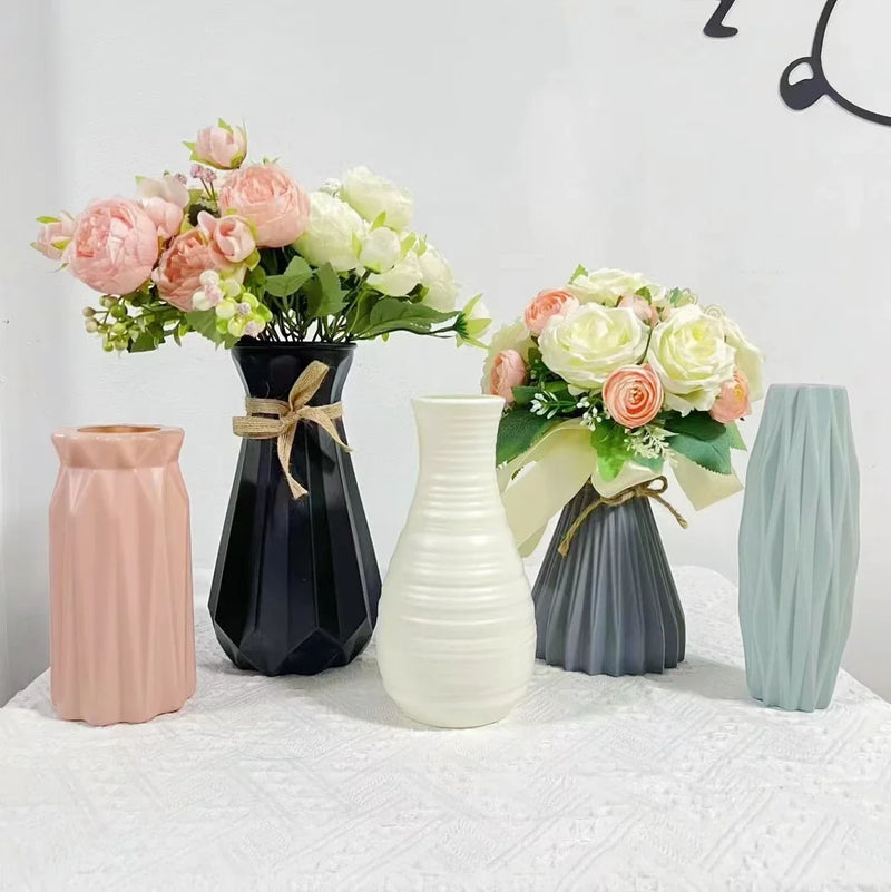 vase à fleurs en plastique style céramique décoration nordique pour maison