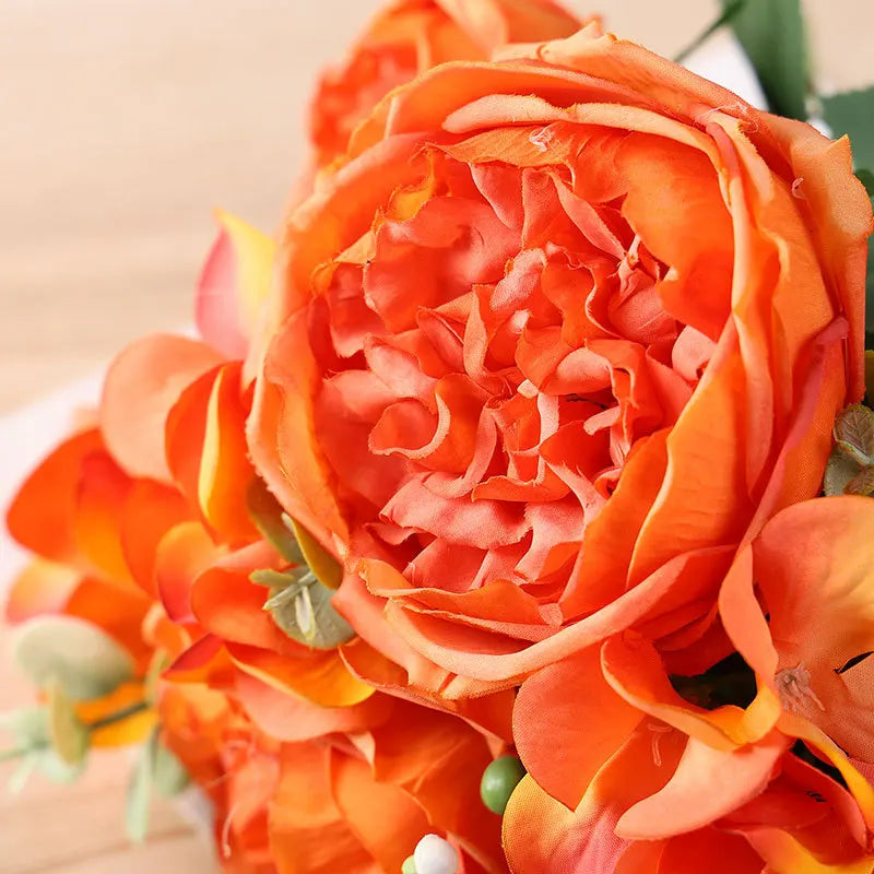 bouquet de roses artificielles en soie pour décoration intérieure