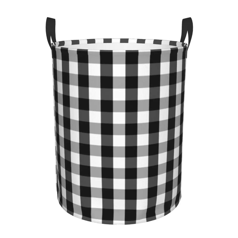 panier à linge pliable personnalisé à damier géométrique pour enfant