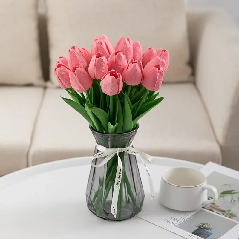 bouquet de tulipes artificielles luxe pour décoration intérieure et mariage