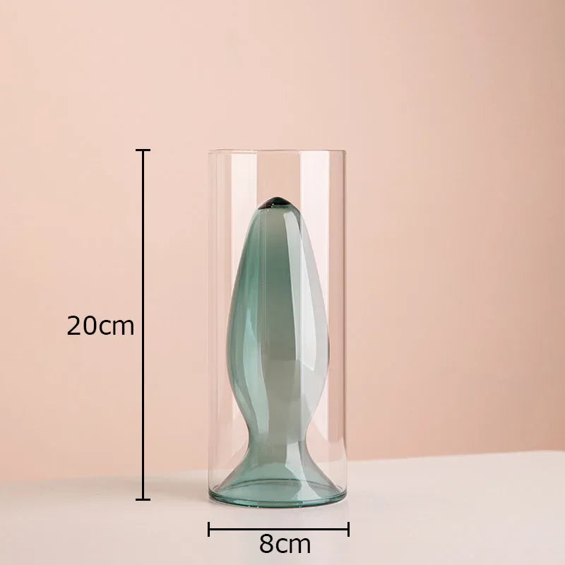 vase en verre multicolore pour culture hydroponique et décoration