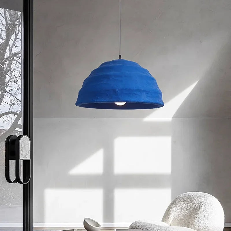 Designer Wabi Sabi Bar Decoration Handmade Pendant Light Nordic Restaurant Chandelier Minimalist Klein Blue Bedroom Bedside Lamp