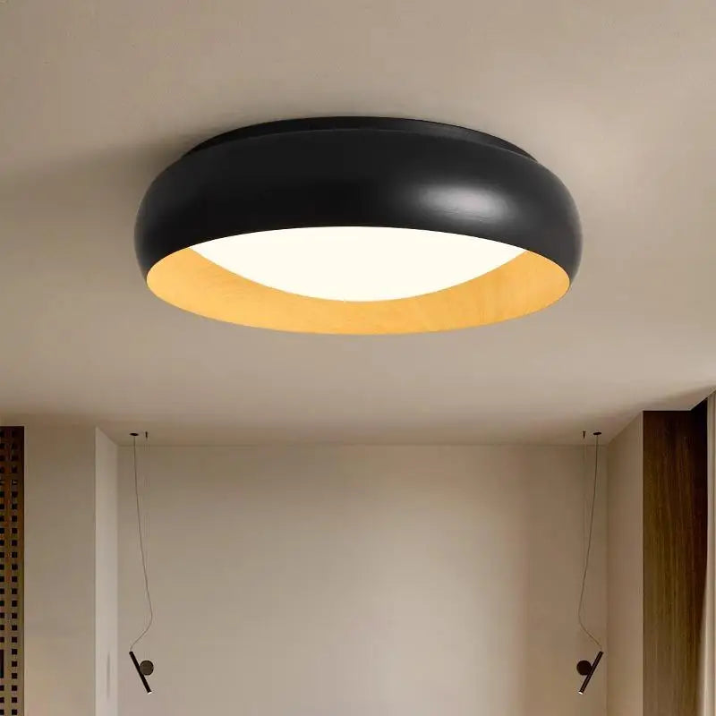 lampe minimaliste japonaise rétro circulaire éclairage doux design élégant