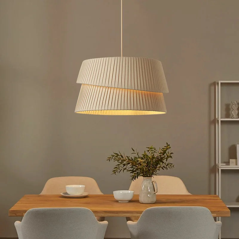 lustre minimaliste en tissu fait main style wabi sabi