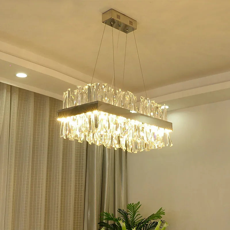 lustre en cristal nordique lumineux pour décoration moderne