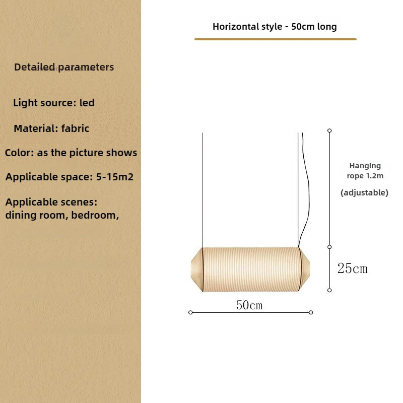 suspension cylindrique en tissu pour décoration intérieure élégante