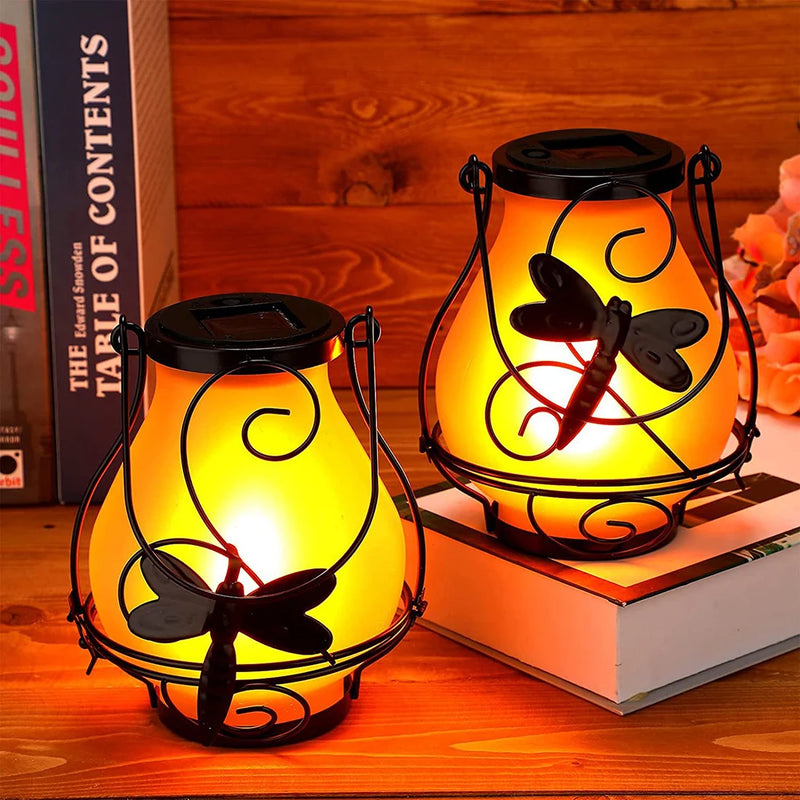 lampes solaires décoratives avec flamme vacillante pour extérieur