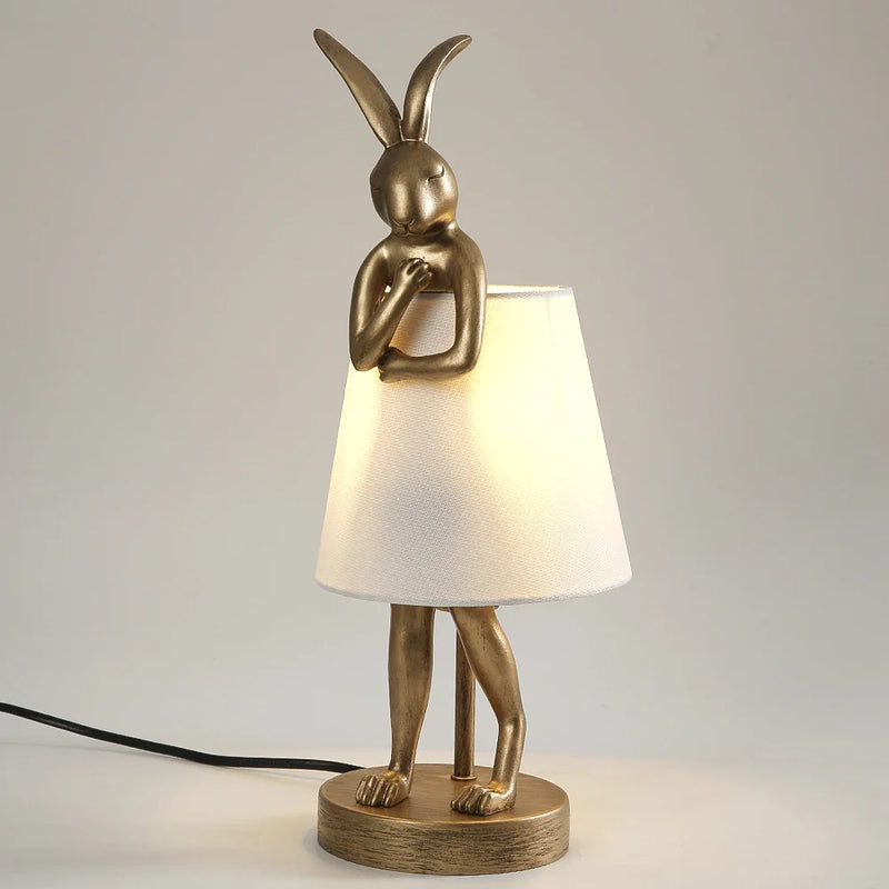 lampe de bureau lapin en résine design rétro pour décoration intérieure