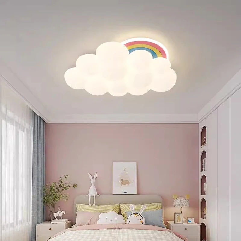 plafonnier nuage arc-en-ciel à led pour chambre d'enfant