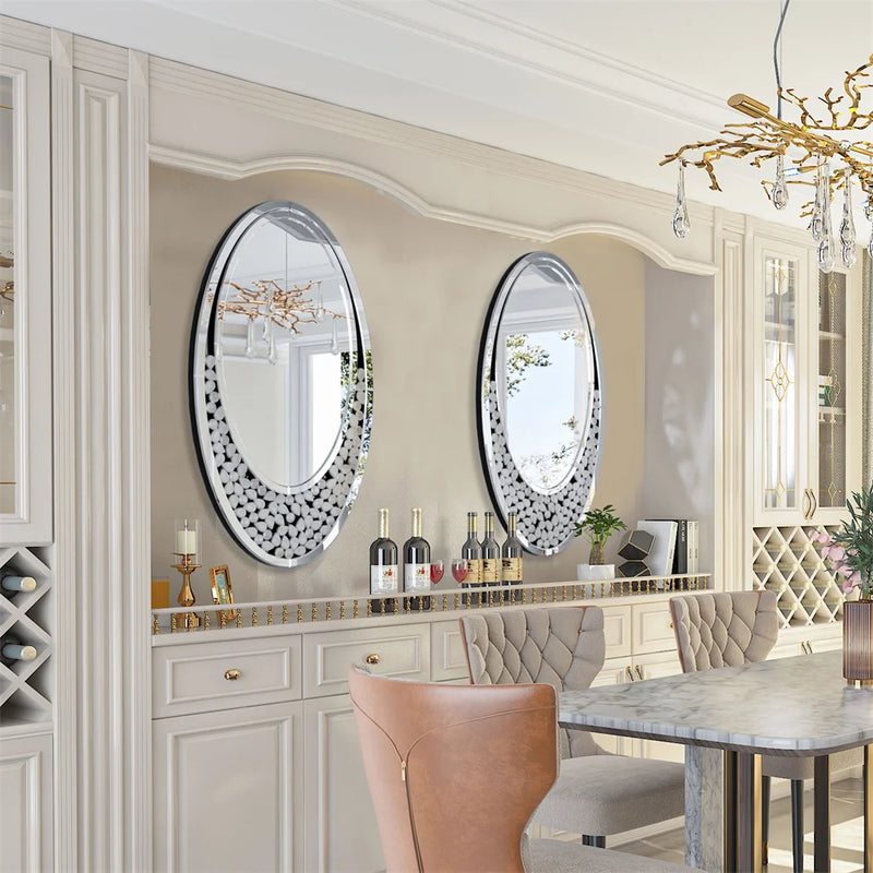 miroir décoratif ovale en forme de larme pour intérieur