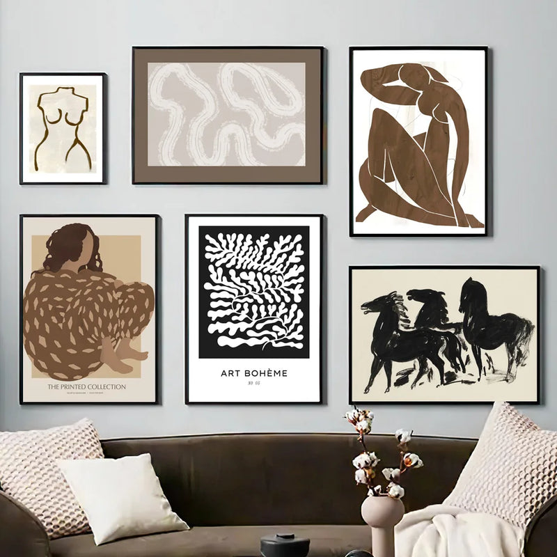 affiche abstraite inspirée de Picasso et Matisse pour décoration artistique