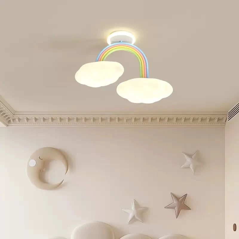 plafonnier LED nuage arc-en-ciel pour chambre enfant