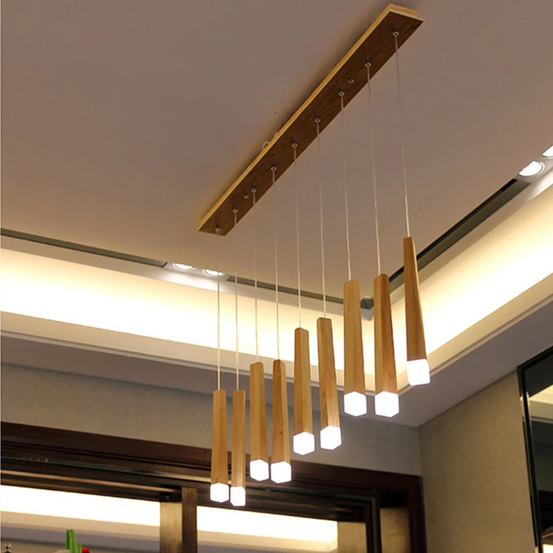 lustre suspendu moderne en bois pour tous les espaces