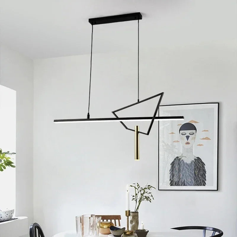 suspension géométrique en led pour intérieur moderne et élégant