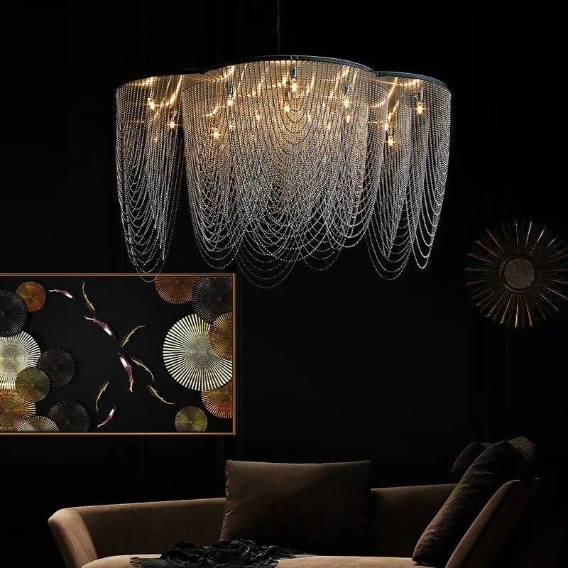 lustre moderne artistique pour décoration intérieure luxueuse