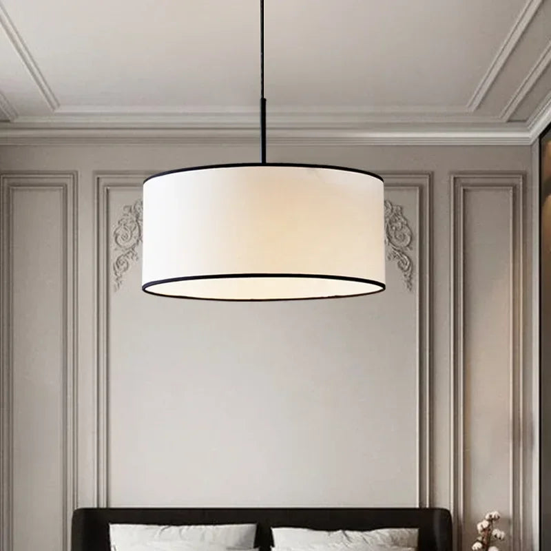 lustre en tissu led suspension design nordique moderne