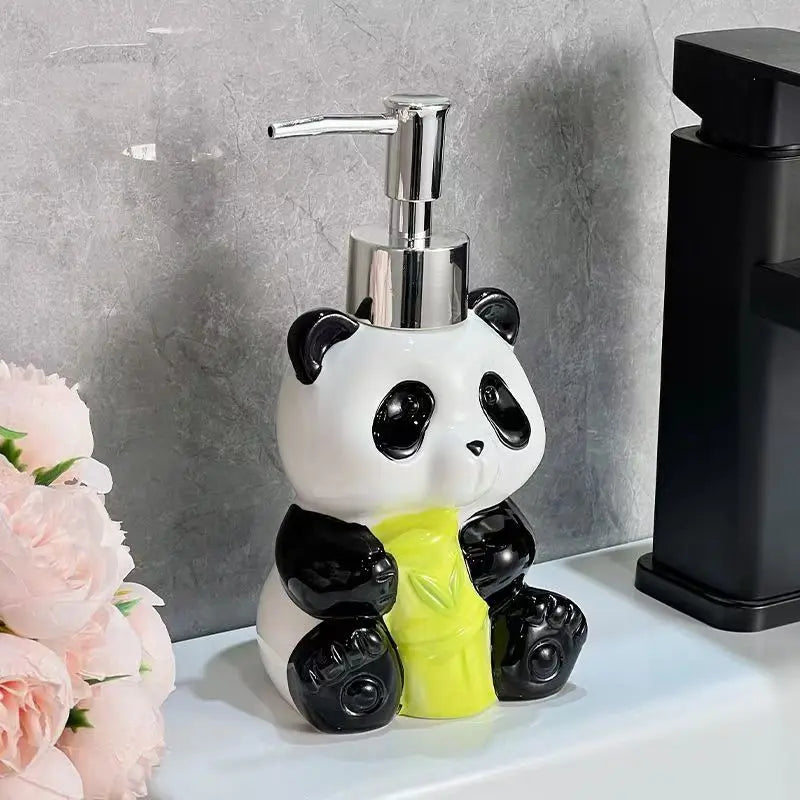 bouteille de lotion céramique panda pour salle de bain