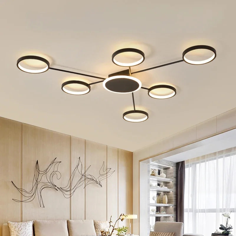 lustre led moderne design d'intérieur avec télécommande luminaire suspendu