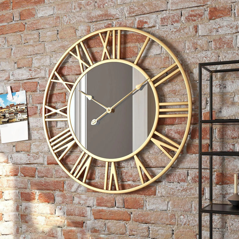 horloge silencieuse décorative avec chiffres romains pour cafés et magasins