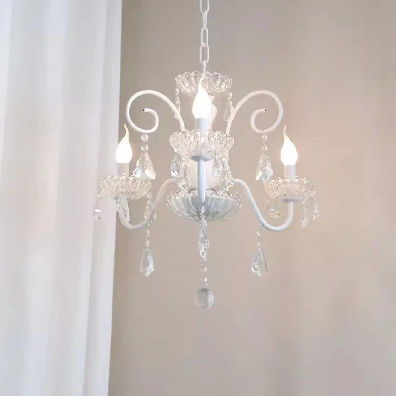 lustre romantique en cristal pour chambre d'enfant moderne