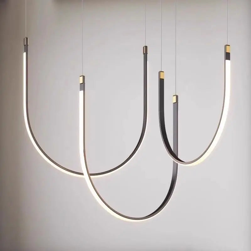 lustre design moderne en forme de u pour espaces industriels et créatifs