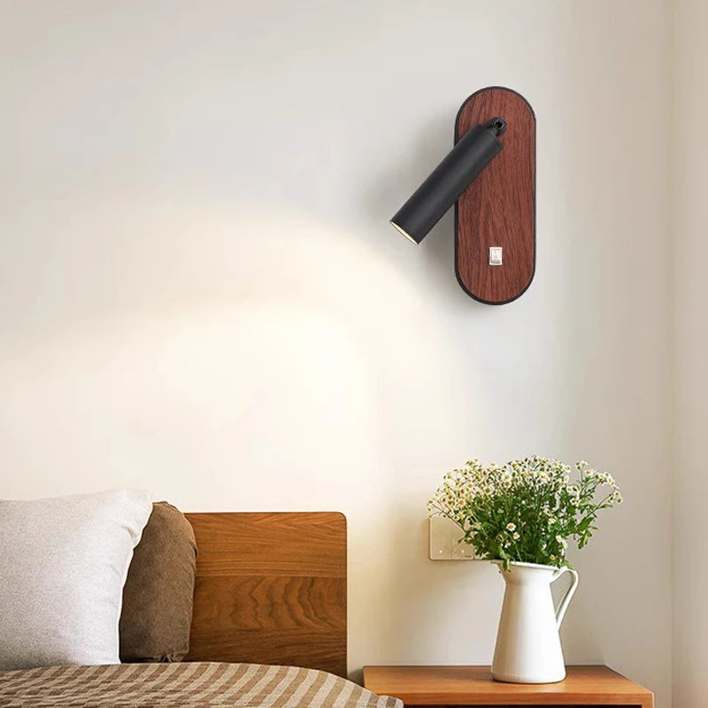 Applique murale LED nordique en grain de bois