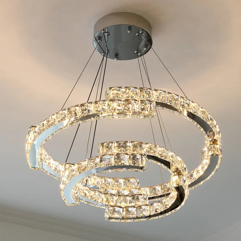 Modern Luxury K9 Crystal Led Chandelier In Dining Room, Nordic Living Room, Kitchen Lights, Bar, Bedroom Lighting Chandelier