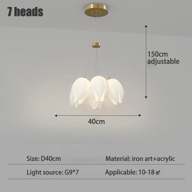 lustre moderne tulipe sandyha suspension led lampara soffitto