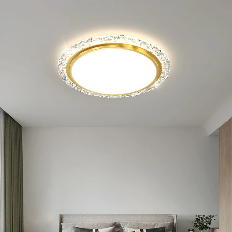 lustre moderne simple en cristal led de luxe