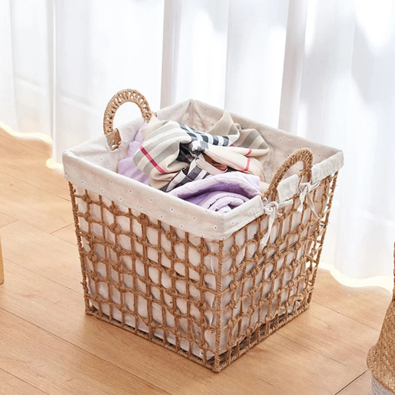 panier à linge tissé portable et polyvalent pour rangement