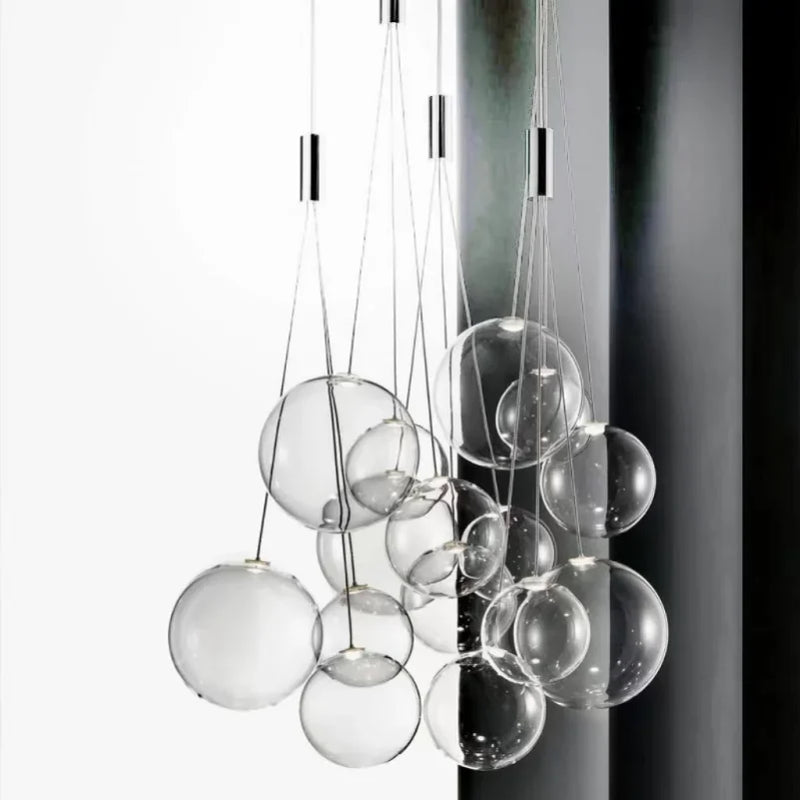 lustre en verre suspension design pour éclairage moderne