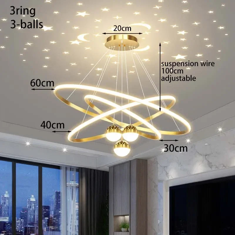 lustre led moderne ciel étoilé pour décoration intérieure