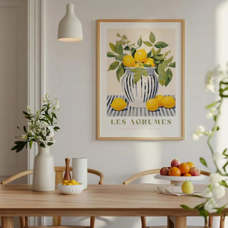 Tableau affiche rétro de nourriture italienne pour décoration murale